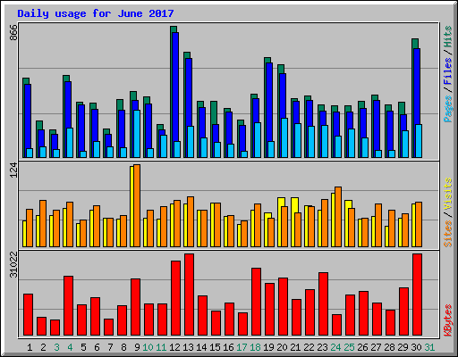 Daily usage for June 2017