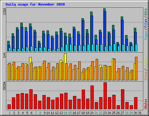 Daily usage for November 2020