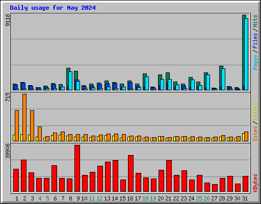 Daily usage for May 2024