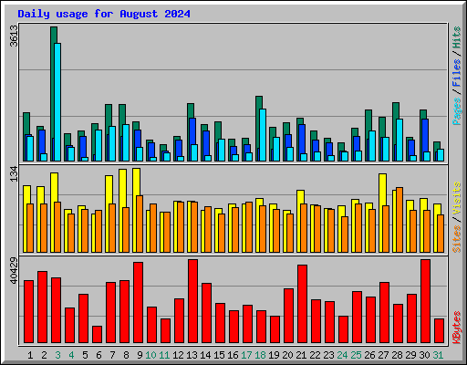 Daily usage for August 2024