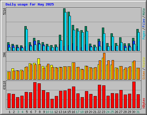 Daily usage for May 2025