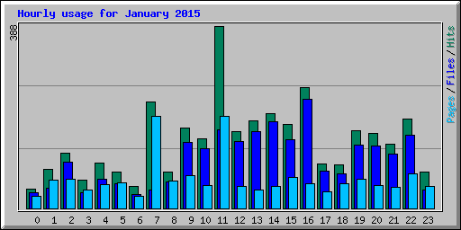 Hourly usage for January 2015