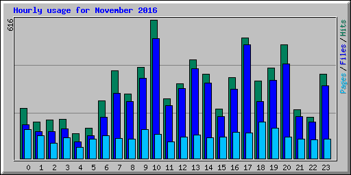 Hourly usage for November 2016