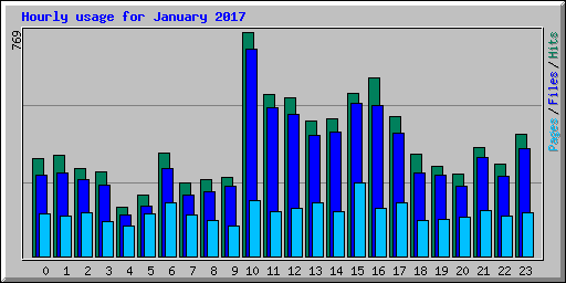Hourly usage for January 2017