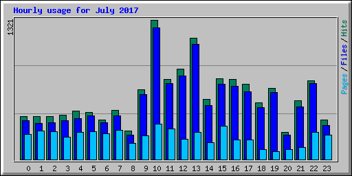 Hourly usage for July 2017