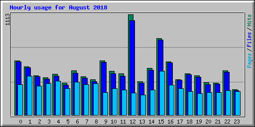 Hourly usage for August 2018