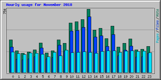 Hourly usage for November 2018
