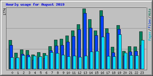 Hourly usage for August 2019