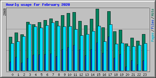Hourly usage for February 2020