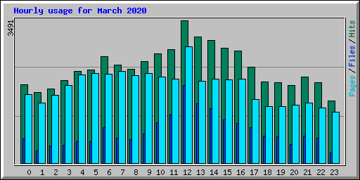 Hourly usage for March 2020