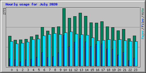 Hourly usage for July 2020