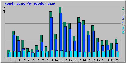 Hourly usage for October 2020