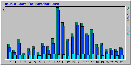 Hourly usage for November 2020