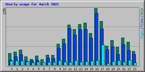 Hourly usage for March 2021