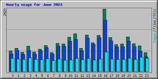 Hourly usage for June 2023
