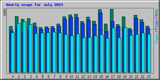 Hourly usage for July 2023