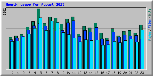 Hourly usage for August 2023