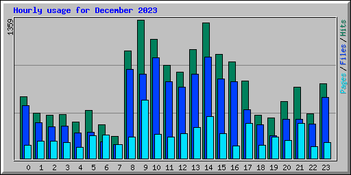 Hourly usage for December 2023
