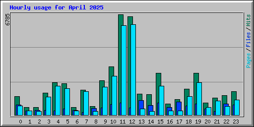 Hourly usage for April 2025